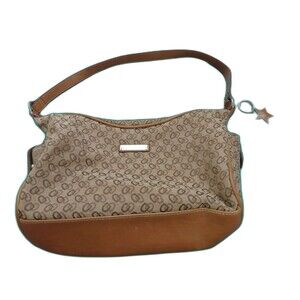 Tan Handbag Medium Shoulder Bag Key Fob Satchel Purse Pocketbook